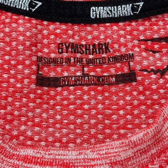 Gymshark, red and white short T-shirt size L   A517 - Picture 3 of 5